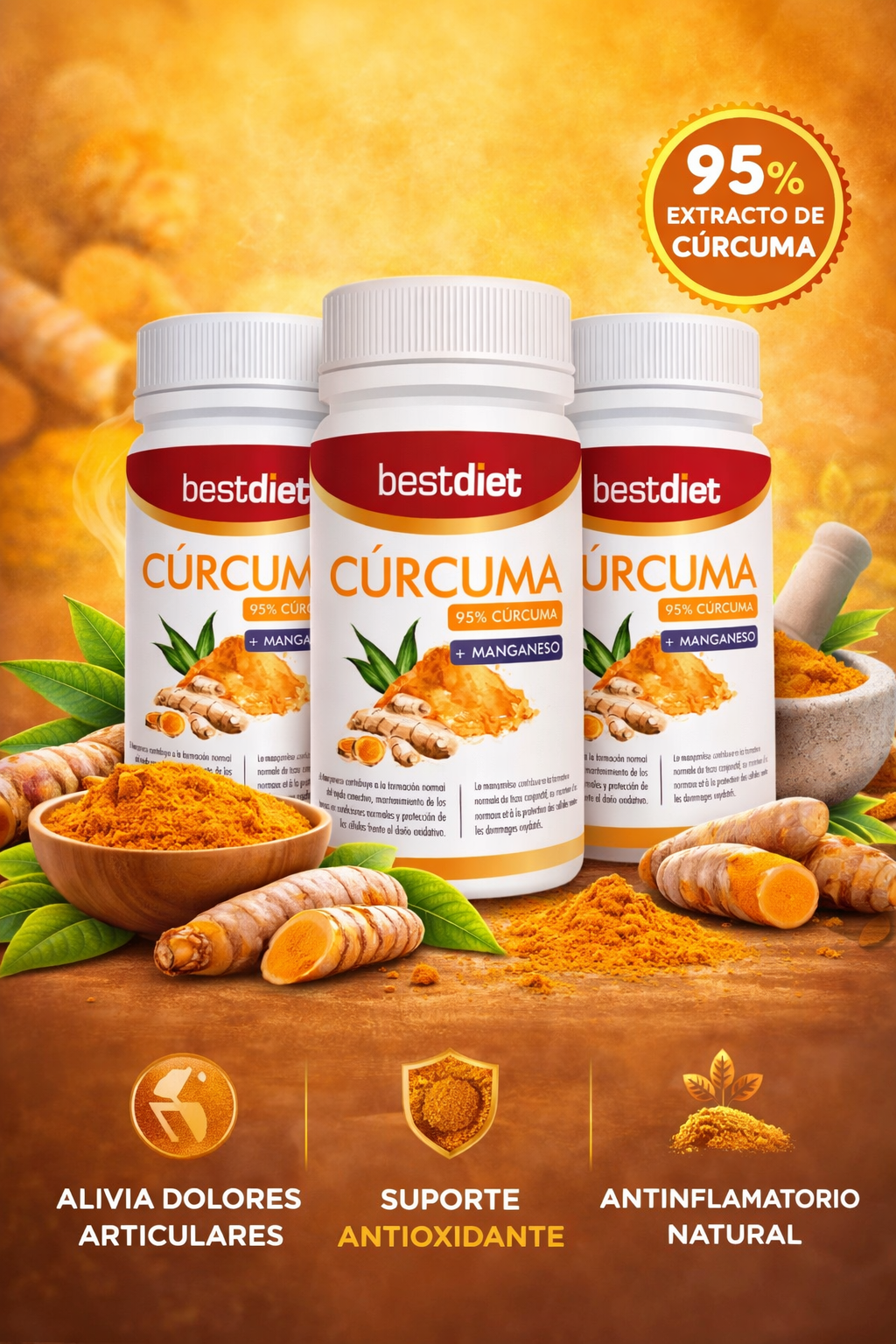 Suplemento De Cúrcuma con Magnesio – Apoyo Natural Para Articulaciones y Bienestar Diario